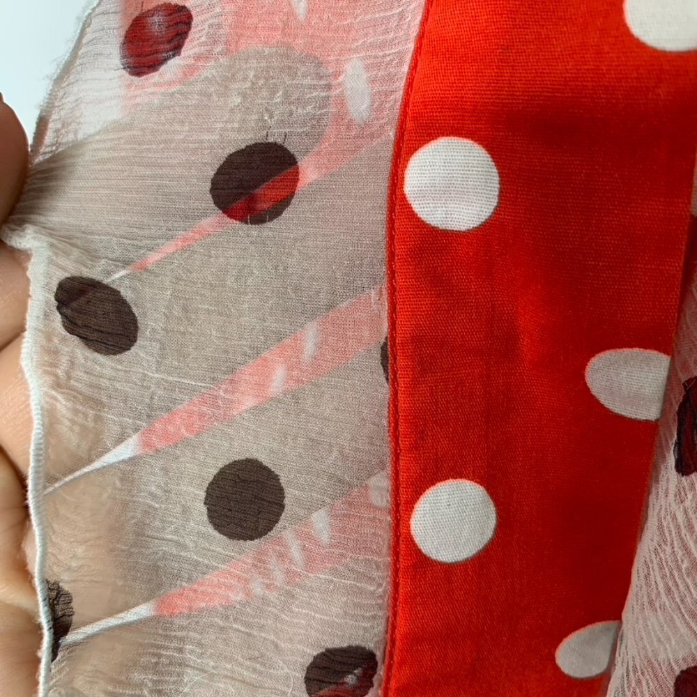 Christian Lacroix Women's Red White Polka Dot Long Sleeve Button Down Shirt 44 - Picture 4 of 15